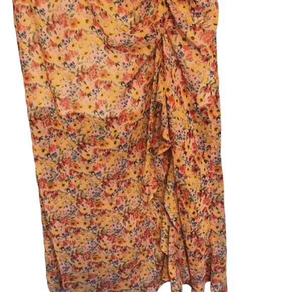 TOPSHOP Pastel Floral Angel Short Sleeve Midi Partly Sheer Dress Size 2 NWT - Picture 8 of 13